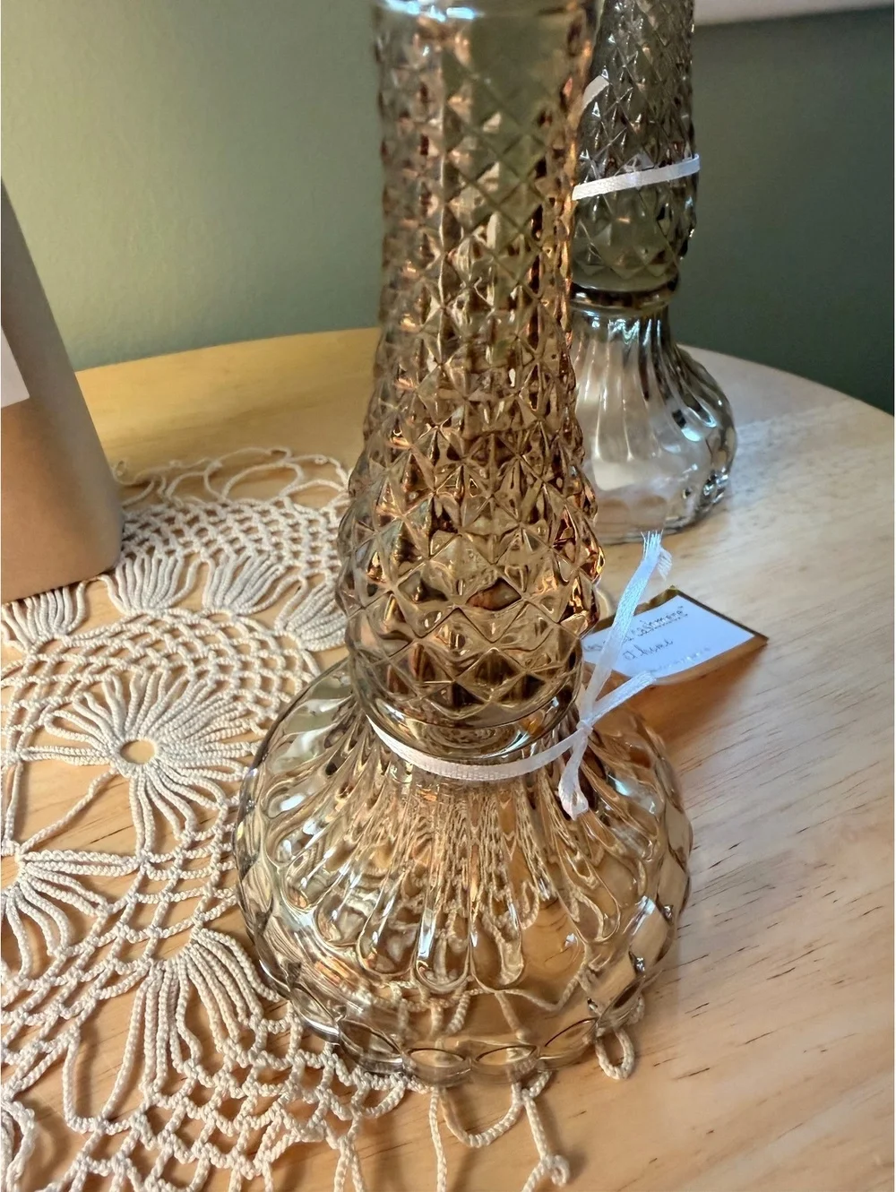 Red Leaf Home Luxury Tapers with Elegant Glass Candlesticks